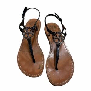 Tory Burch Black and Tan Sandals